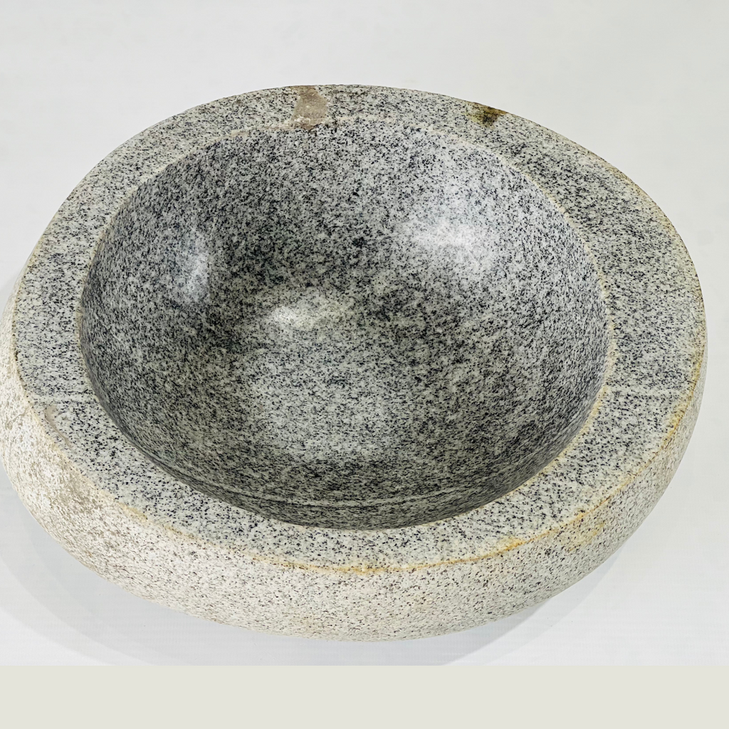 Smooth Grey River Stone Serving Bowl