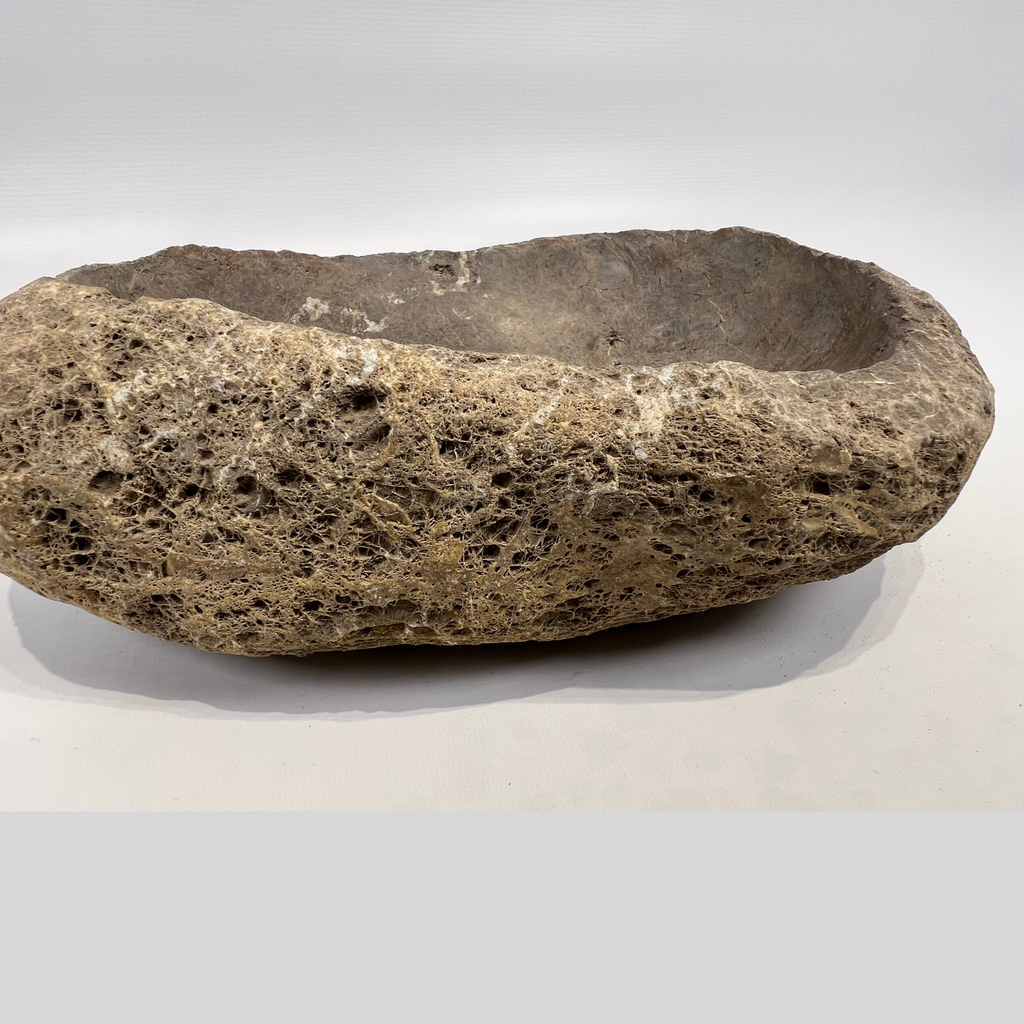 Flaxen River Stone Serving Bowl