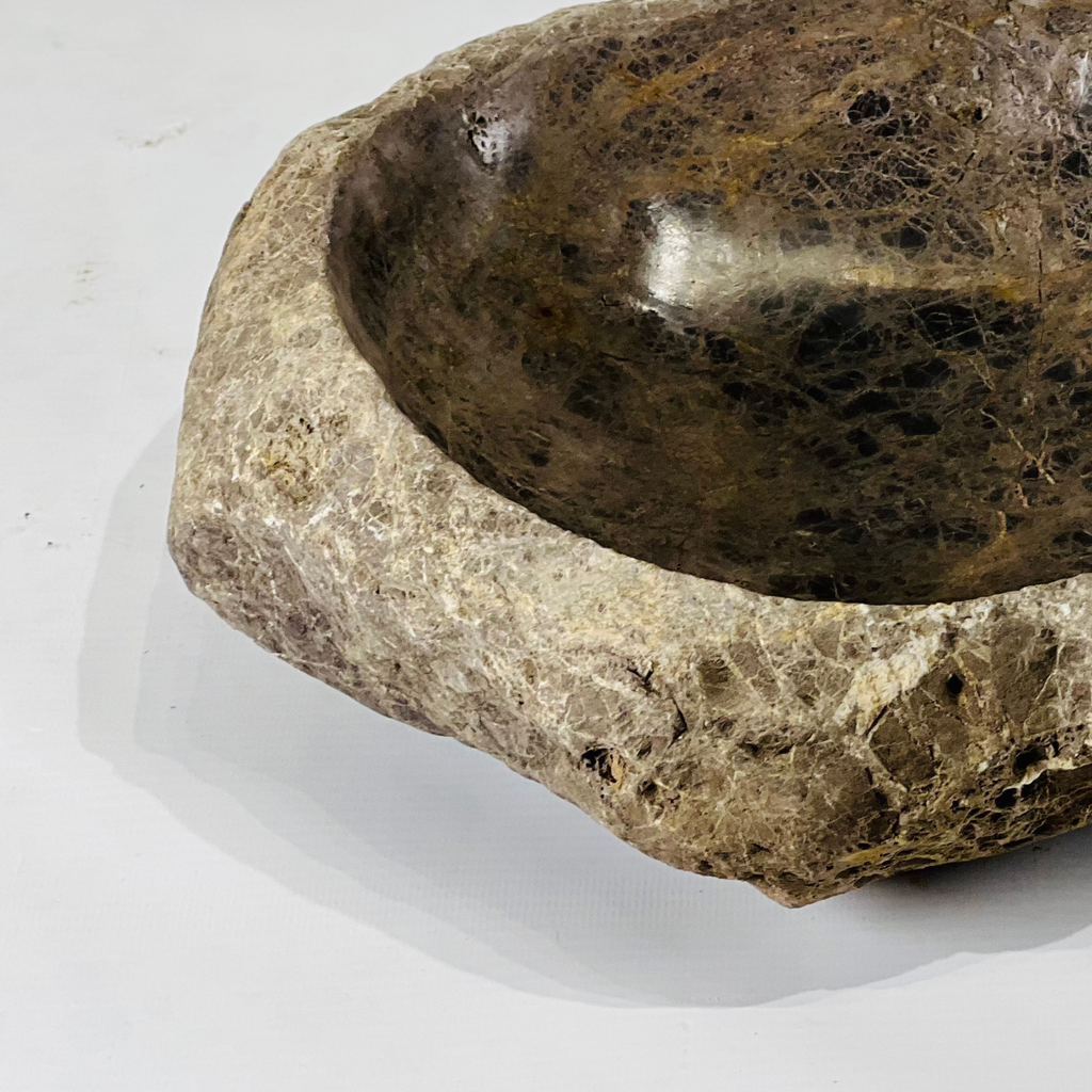 Flaxen River Stone Serving Bowl