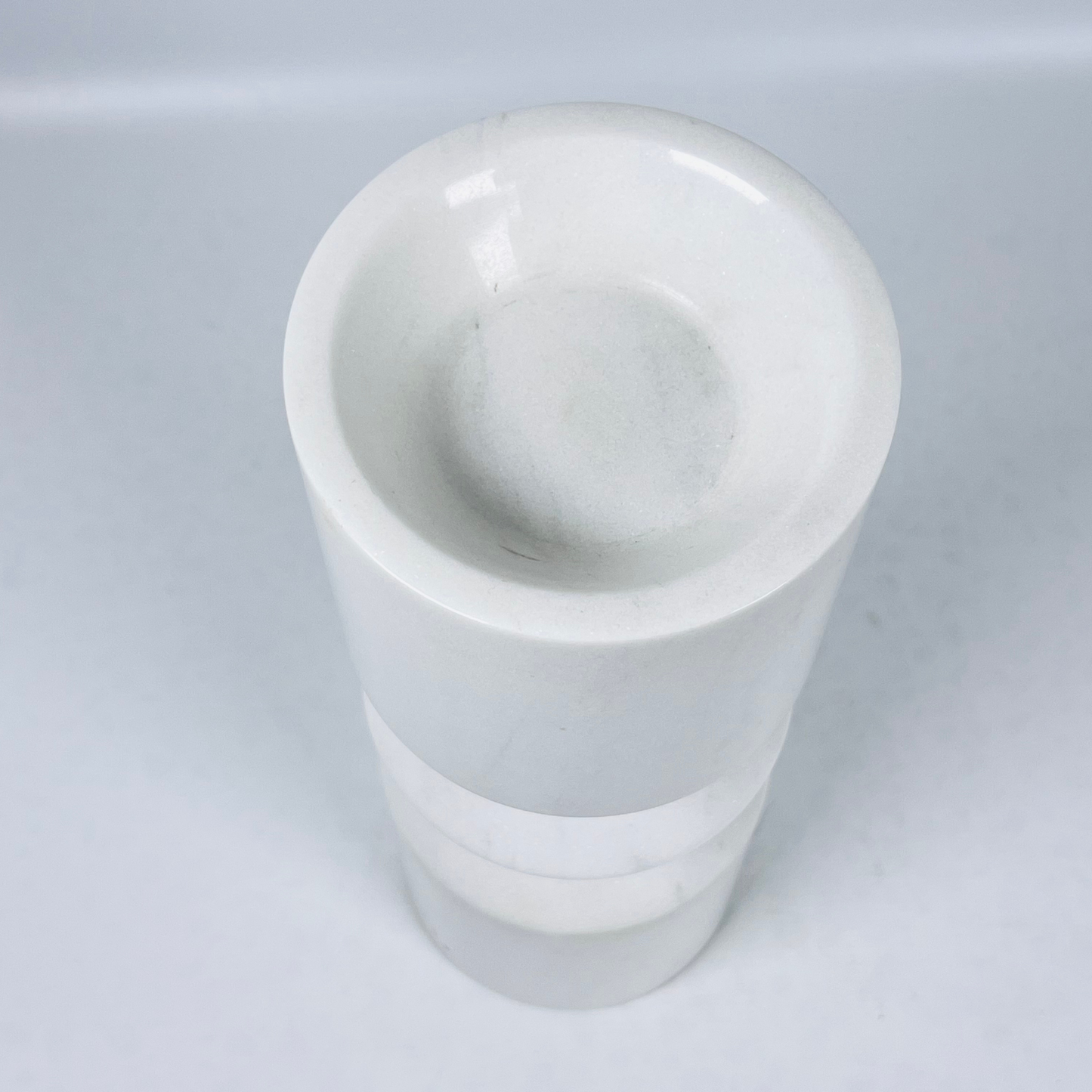 Bulged Disc Candle Stand - White