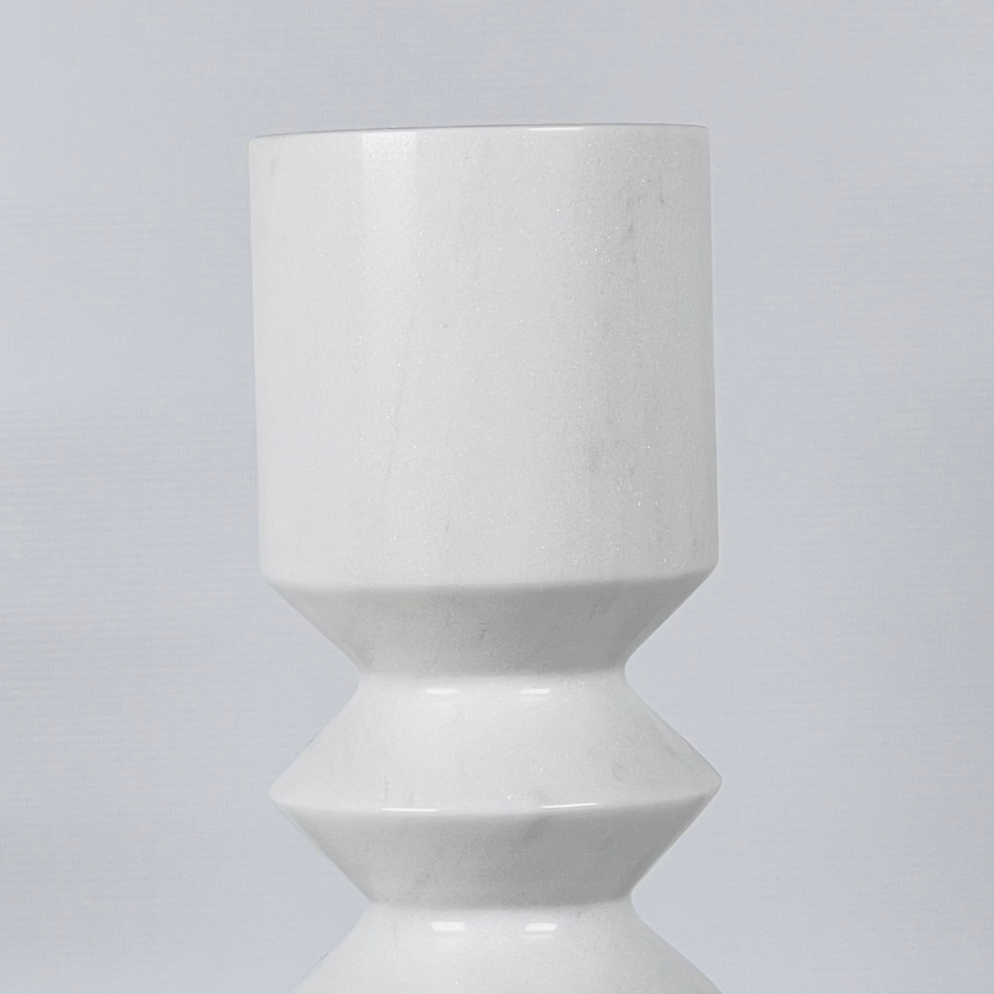 Bulged Disc Candle Stand - White
