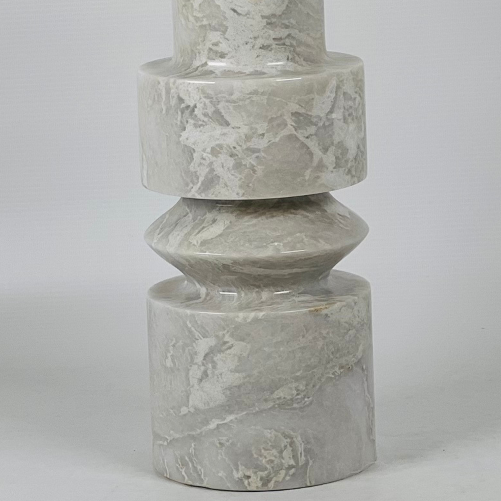 Pillar Grey Marble Candle Stand