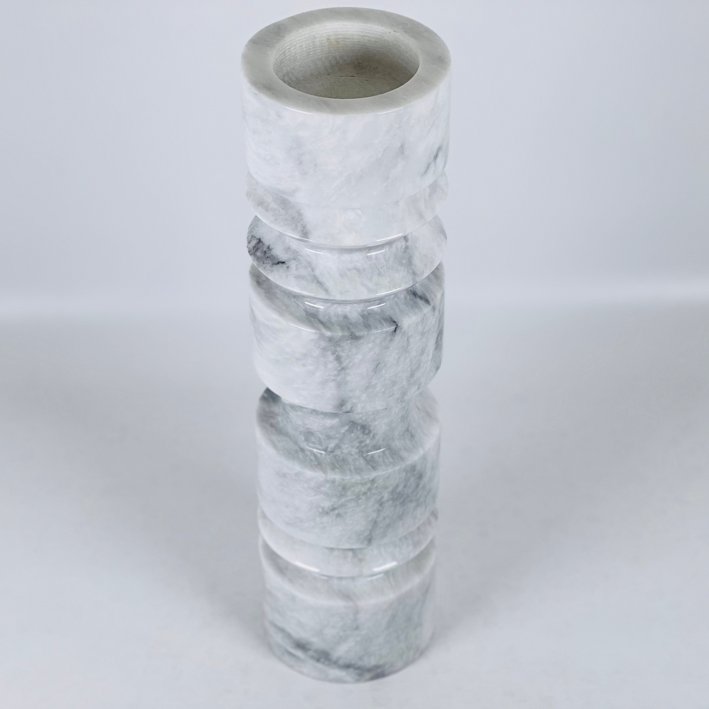 Pillar Streaked Marble Candle Stand (Large)