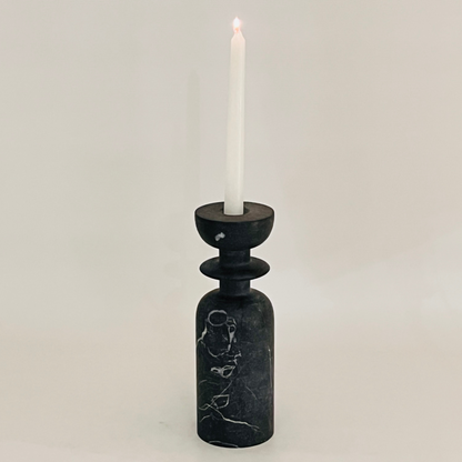 Collared Candle Stand - Black