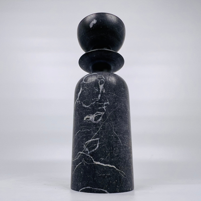 Collared Candle Stand - Black