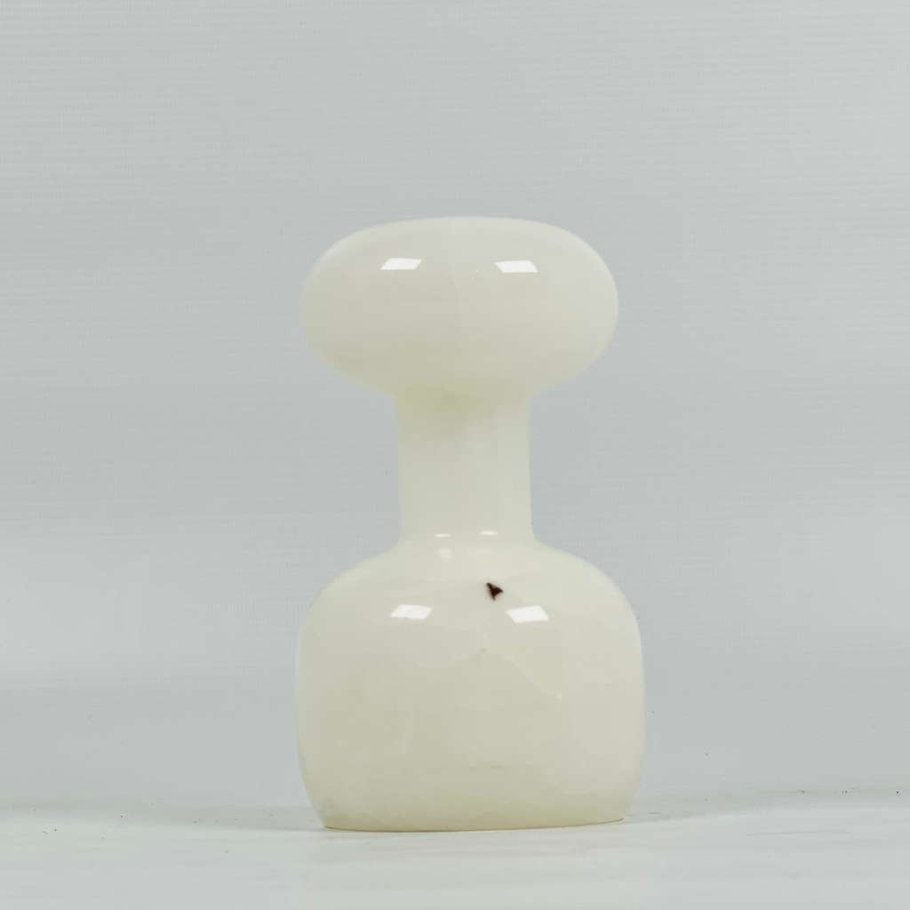 Dumbbell White Onyx Marble Candle Stand