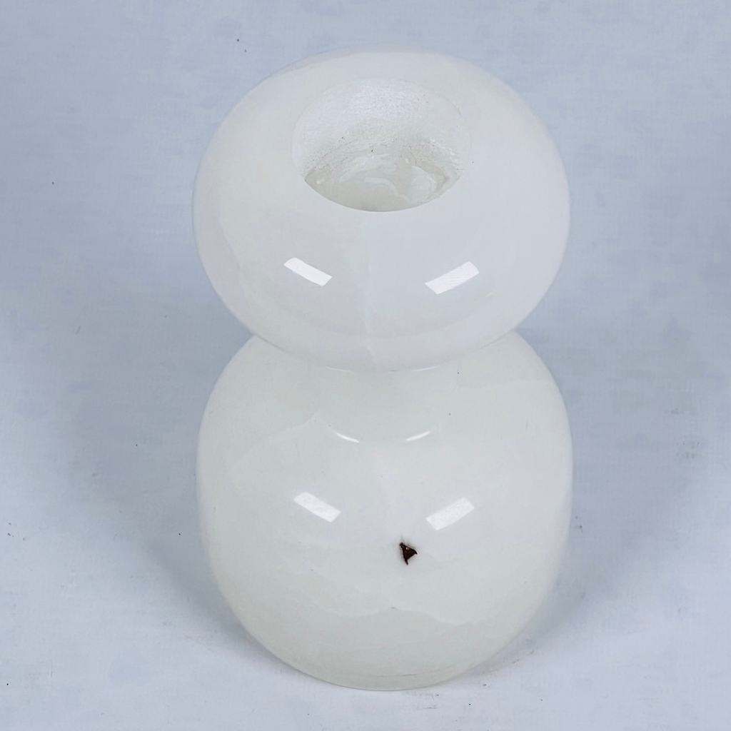 Dumbbell White Onyx Marble Candle Stand