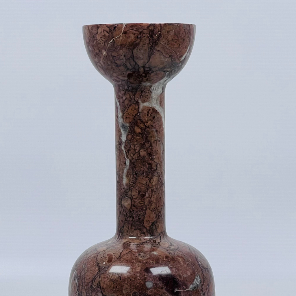 Bottle Bottom Streaked Marble Candle Stand