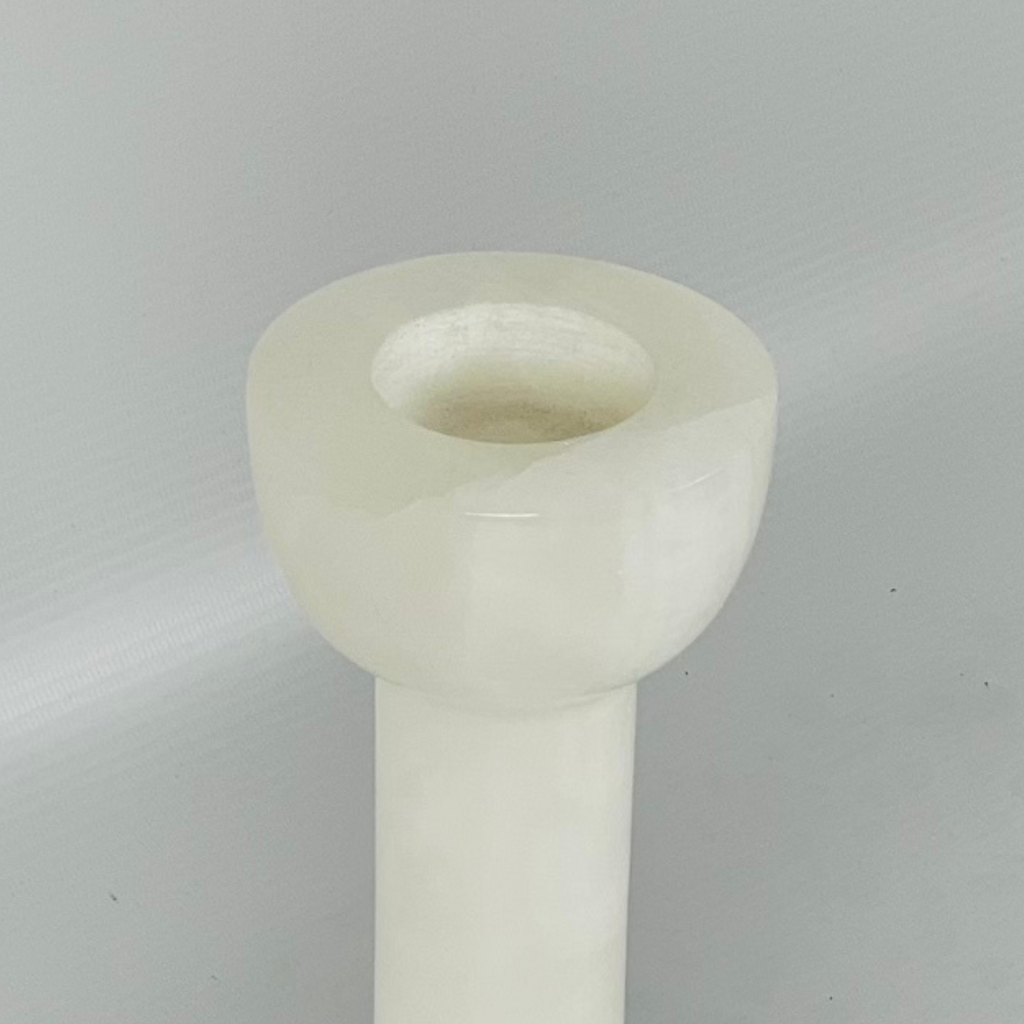 Bottle bottom White Onyx Marble Candle Stand