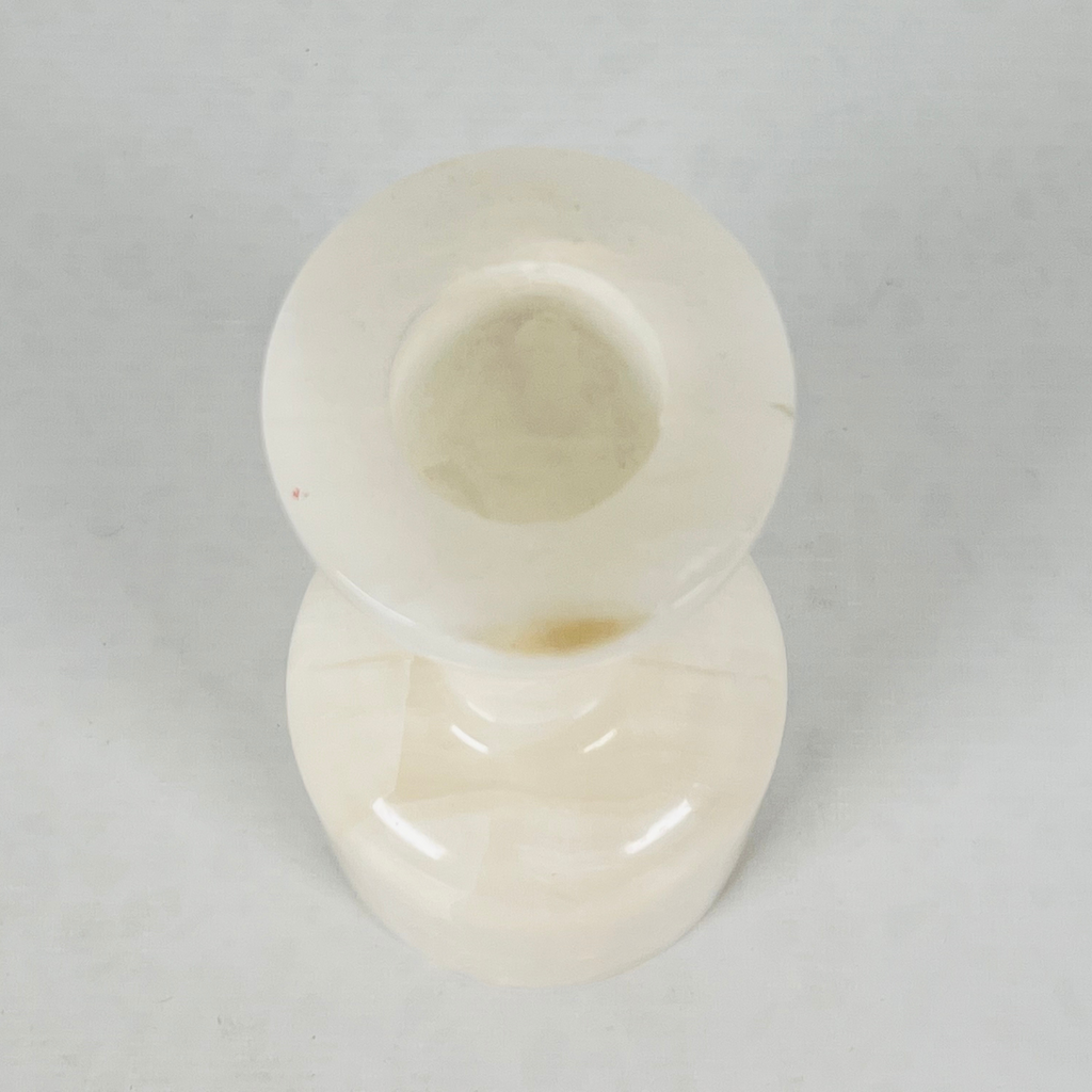 Bottle bottom White Onyx Marble Candle Stand