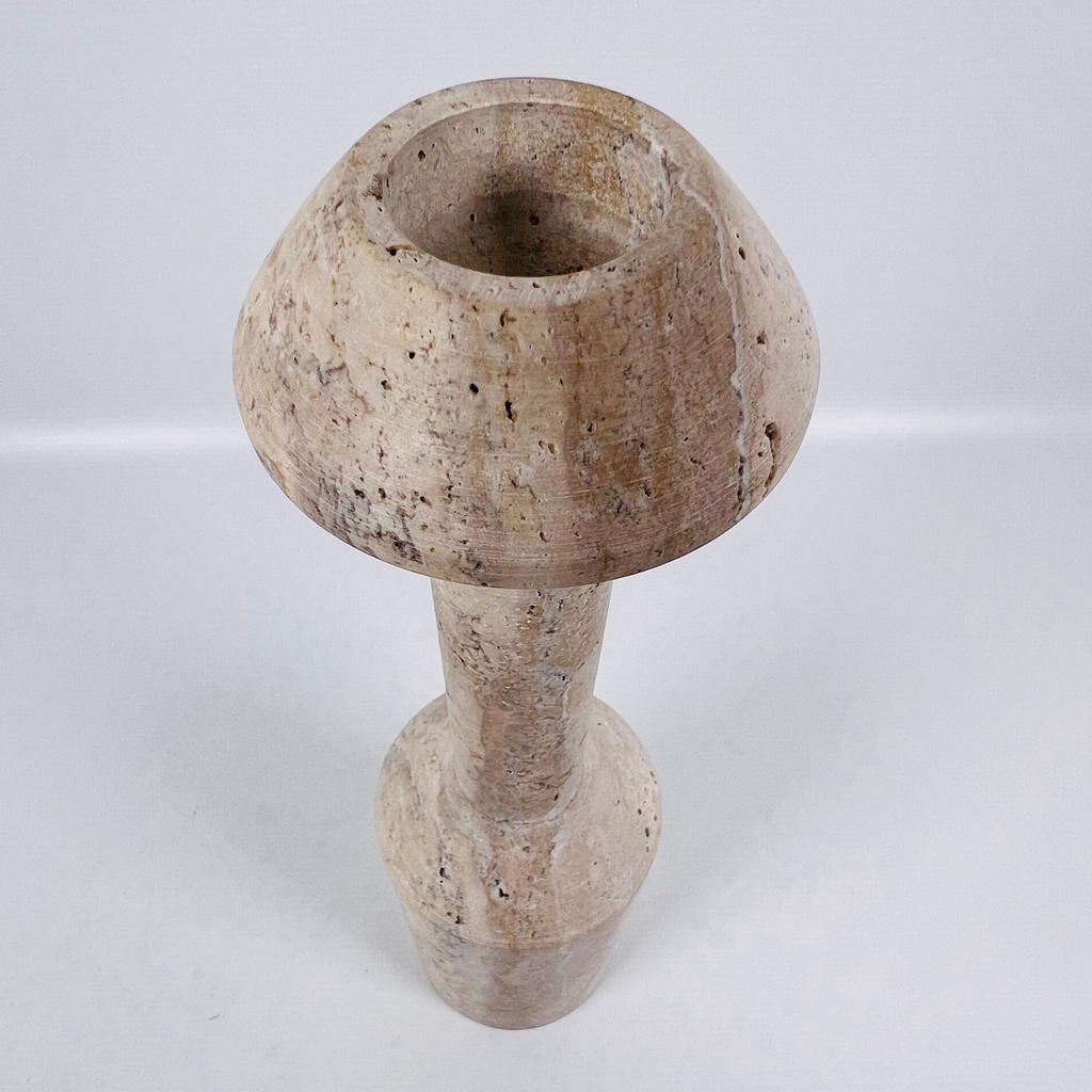 Long Bottled Travertine Candle Stand