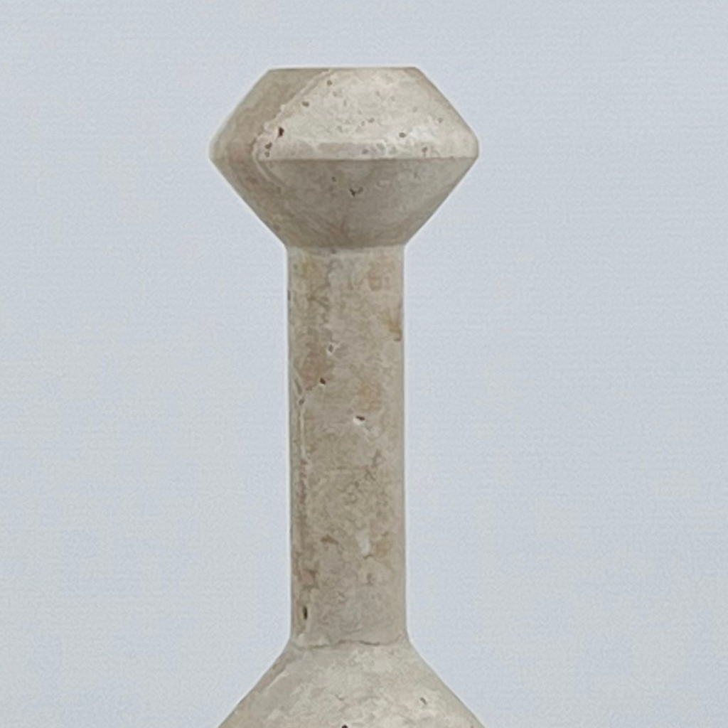 Long Bottled Travertine Candle Stand