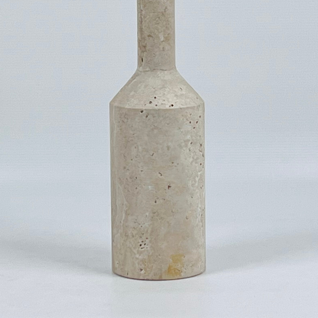 Long Bottled Travertine Candle Stand