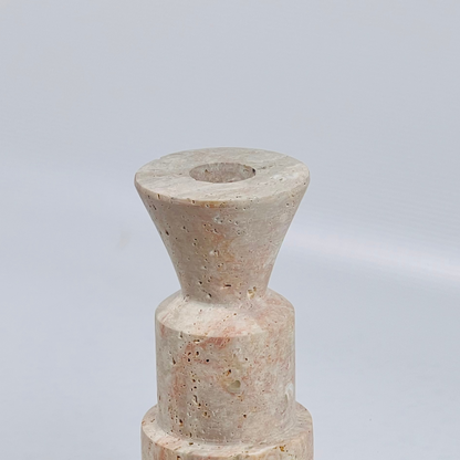 Tiered Candle Stand - Travertine