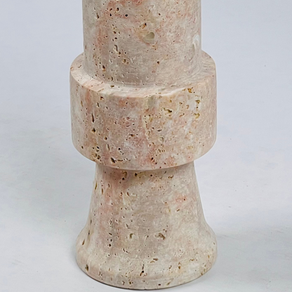 Tiered Candle Stand - Travertine