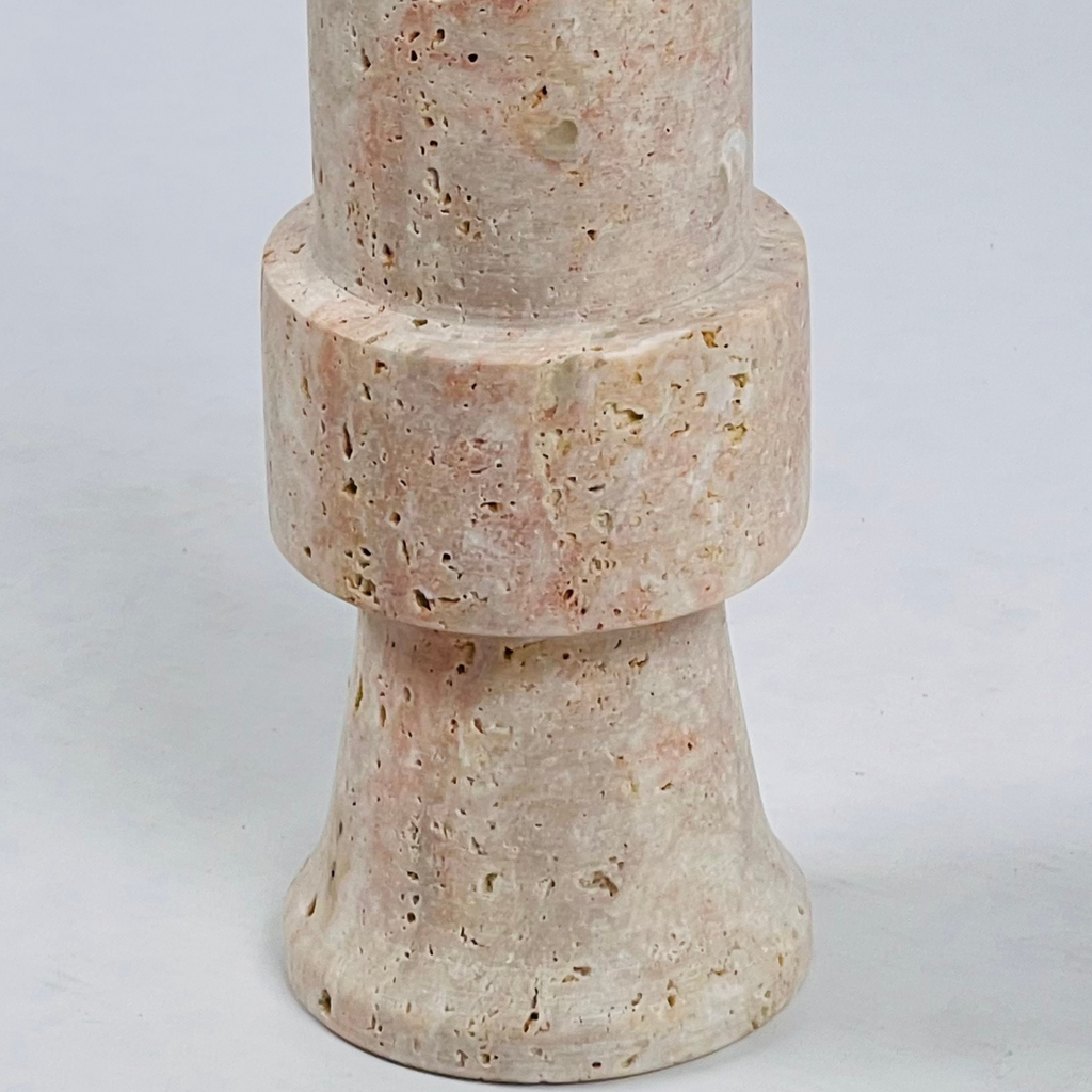 Pawn Travertine Candle Stand