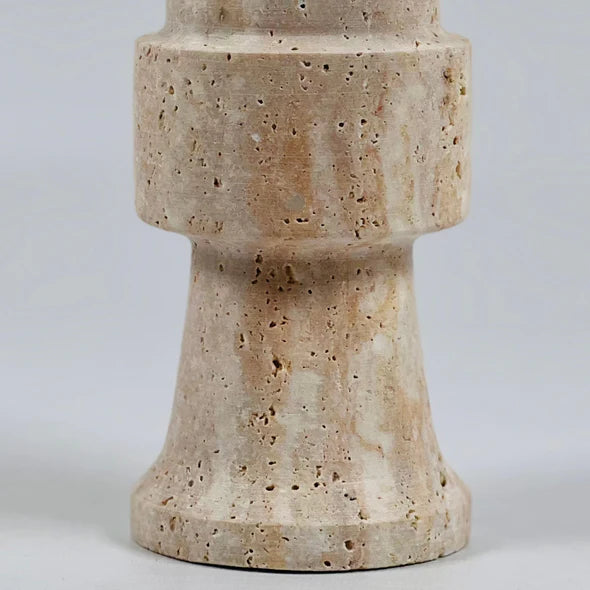 Pawn Travertine Candle Stand