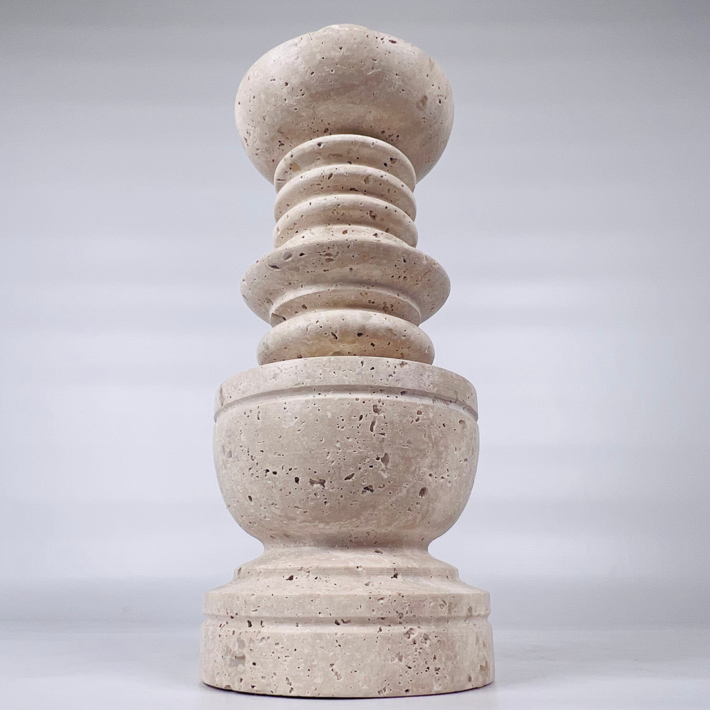 Rings of Hope Travertine Candle Stand