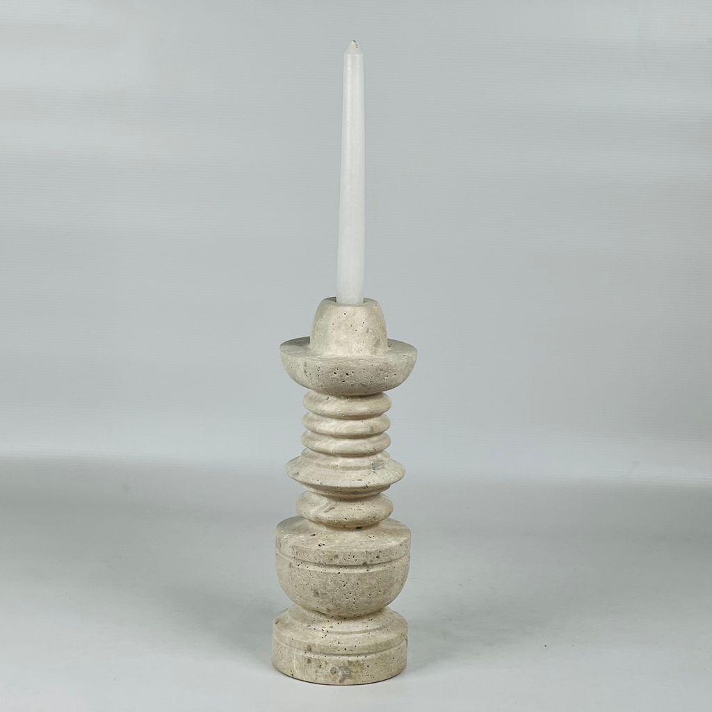 Rings of Hope Travertine Candle Stand