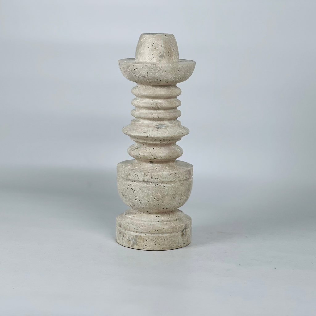 Rings of Hope Travertine Candle Stand