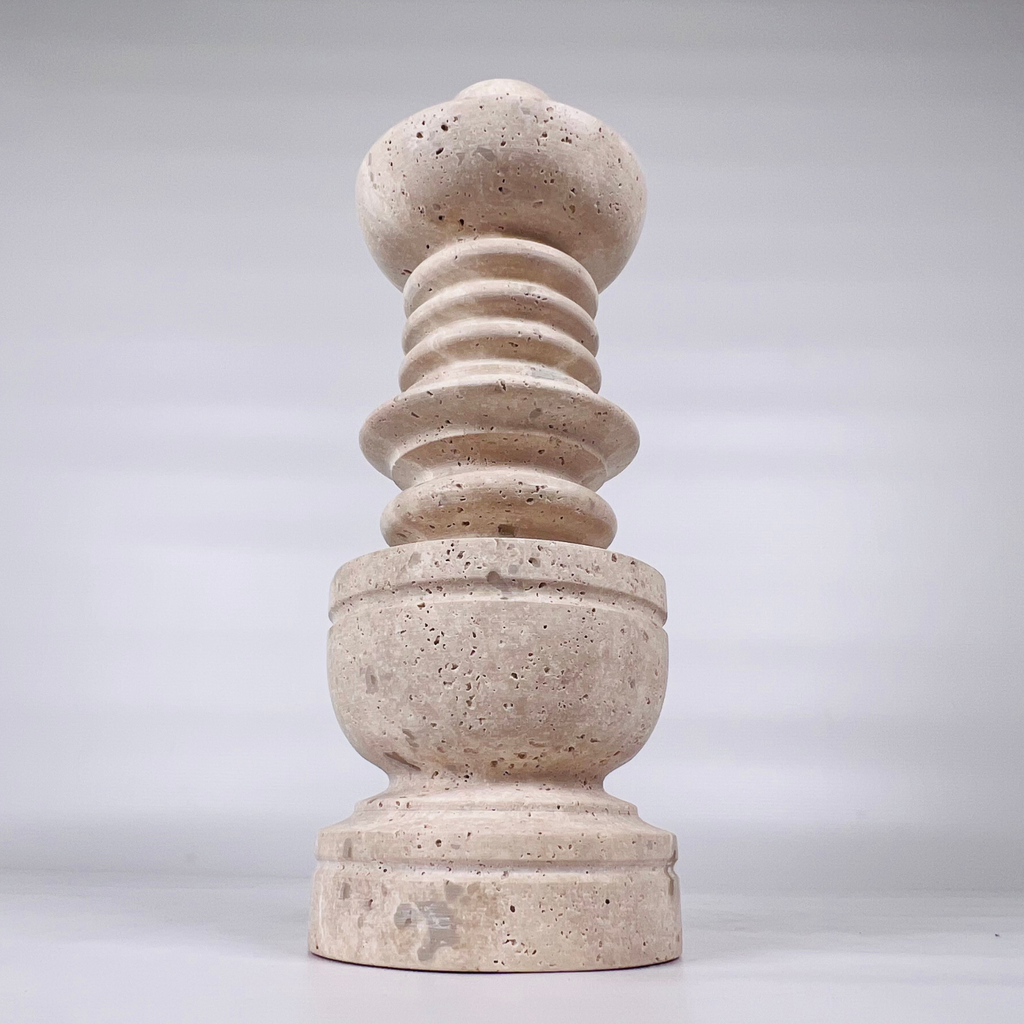 Rings of Hope Travertine Candle Stand