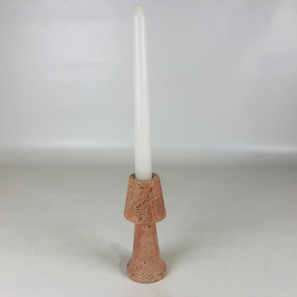 Frustum Capped Candle Stand - Red Matte