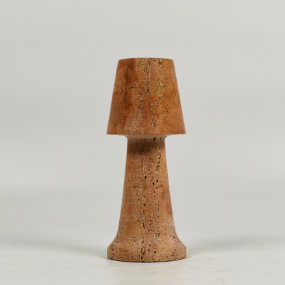 Frustum Capped Candle Stand - Red Matte