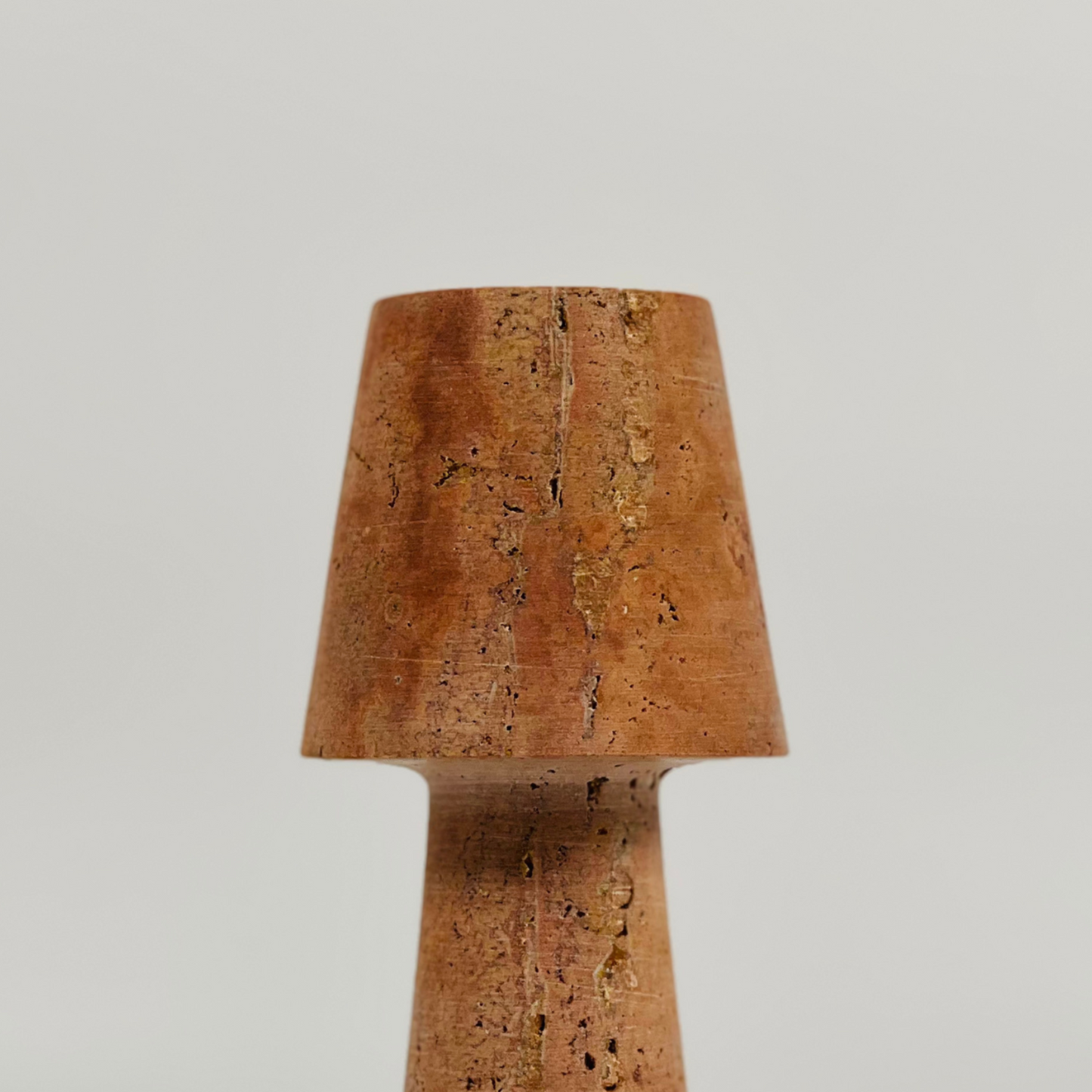 Frustum Capped Candle Stand - Red Matte