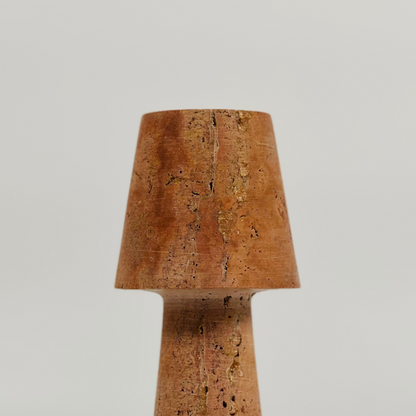 Frustum Capped Candle Stand - Red Matte