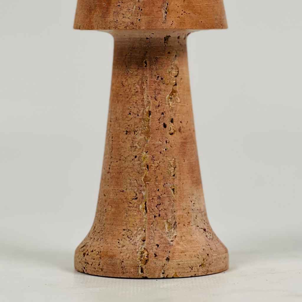 Cone Head Red Travertine Marble candle Stand