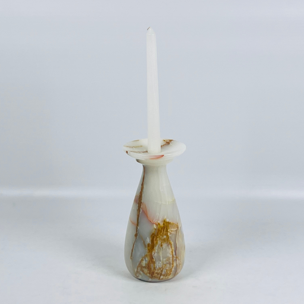 Droplet Grazed Marble Candle Stand