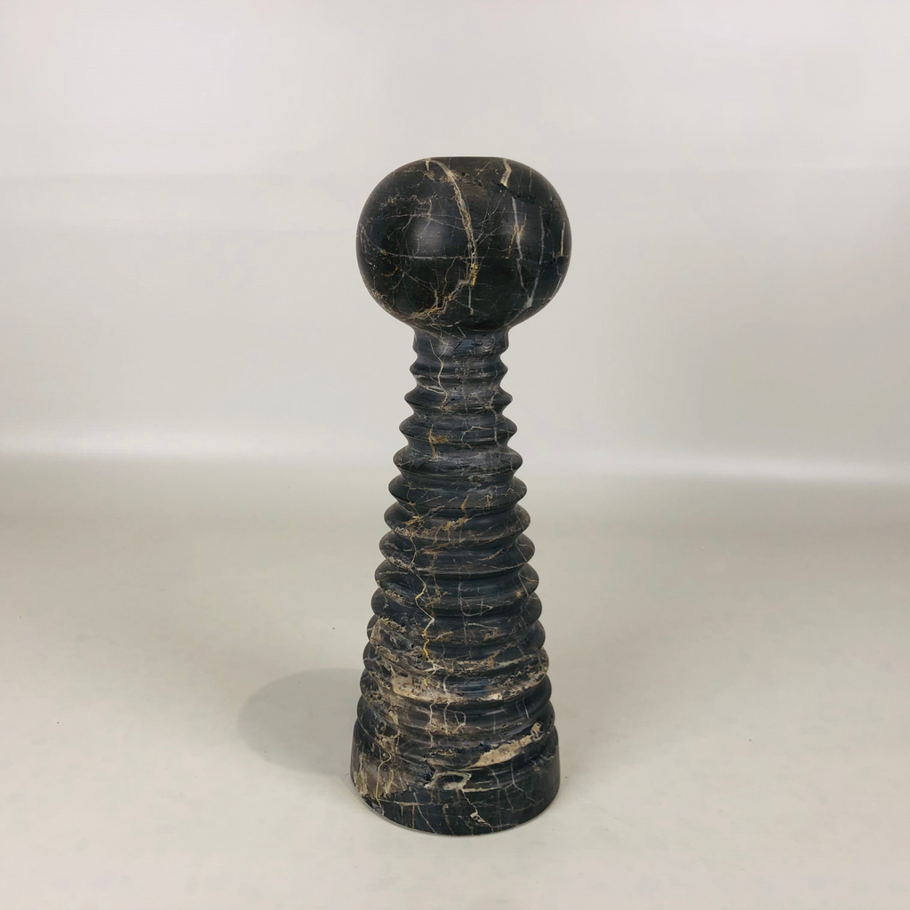 Bobbled Screw Streaked Marble Candle Stand