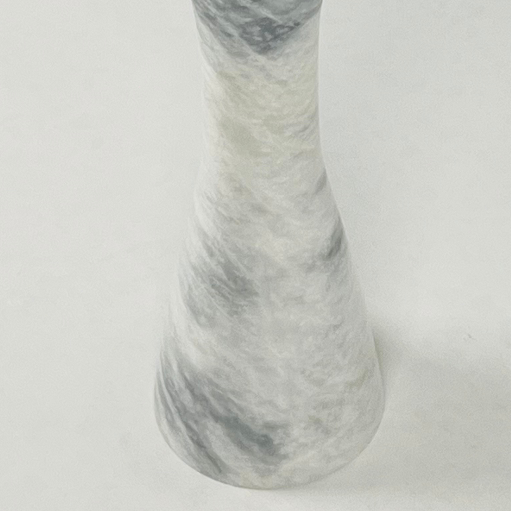 Hourglass Grey Blotched Marble Candle Stand (Large)