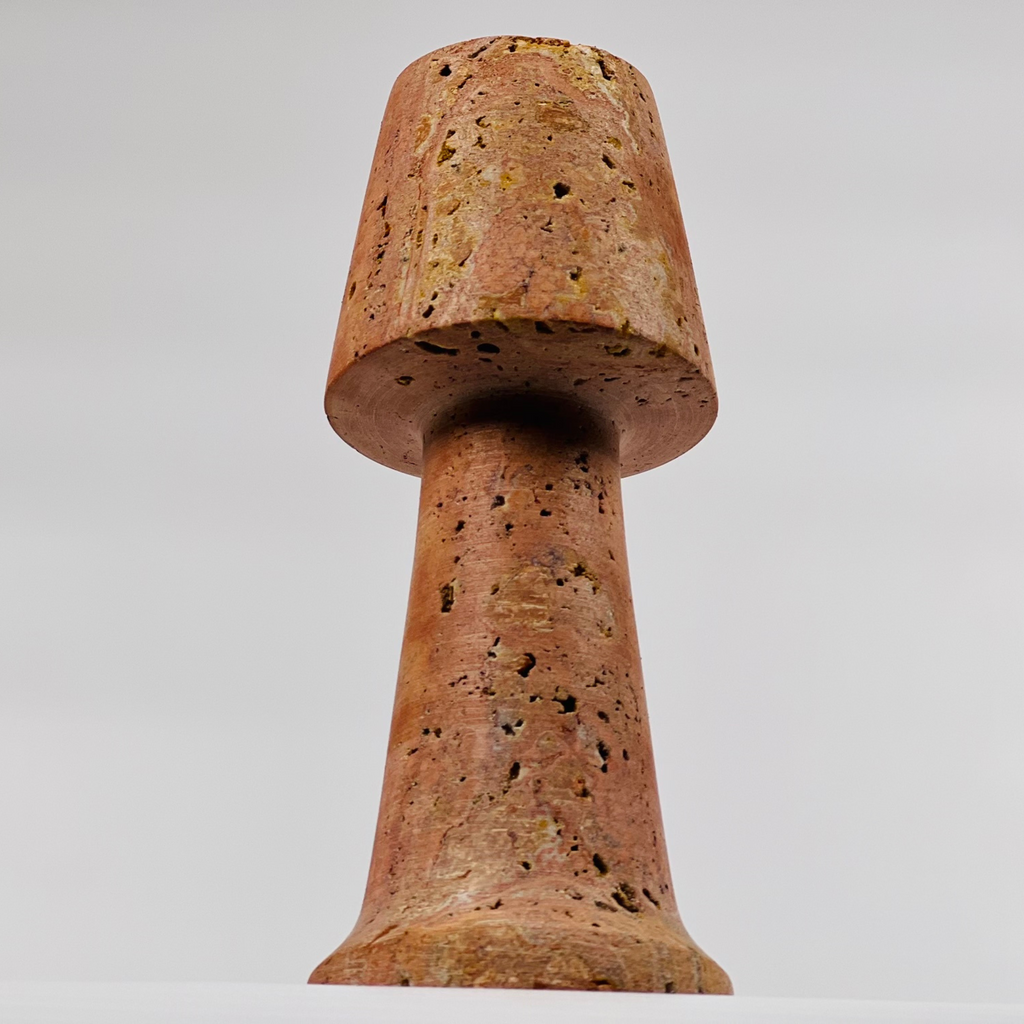 Cone Head Red Travertine Marble candle Stand