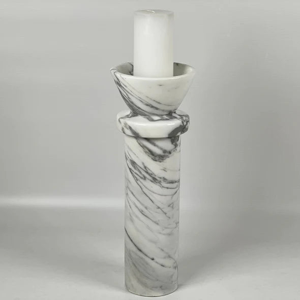 Torch Bearer Marble Candle Stand