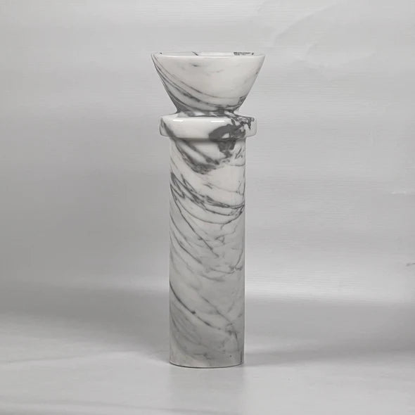 Torch Bearer Marble Candle Stand