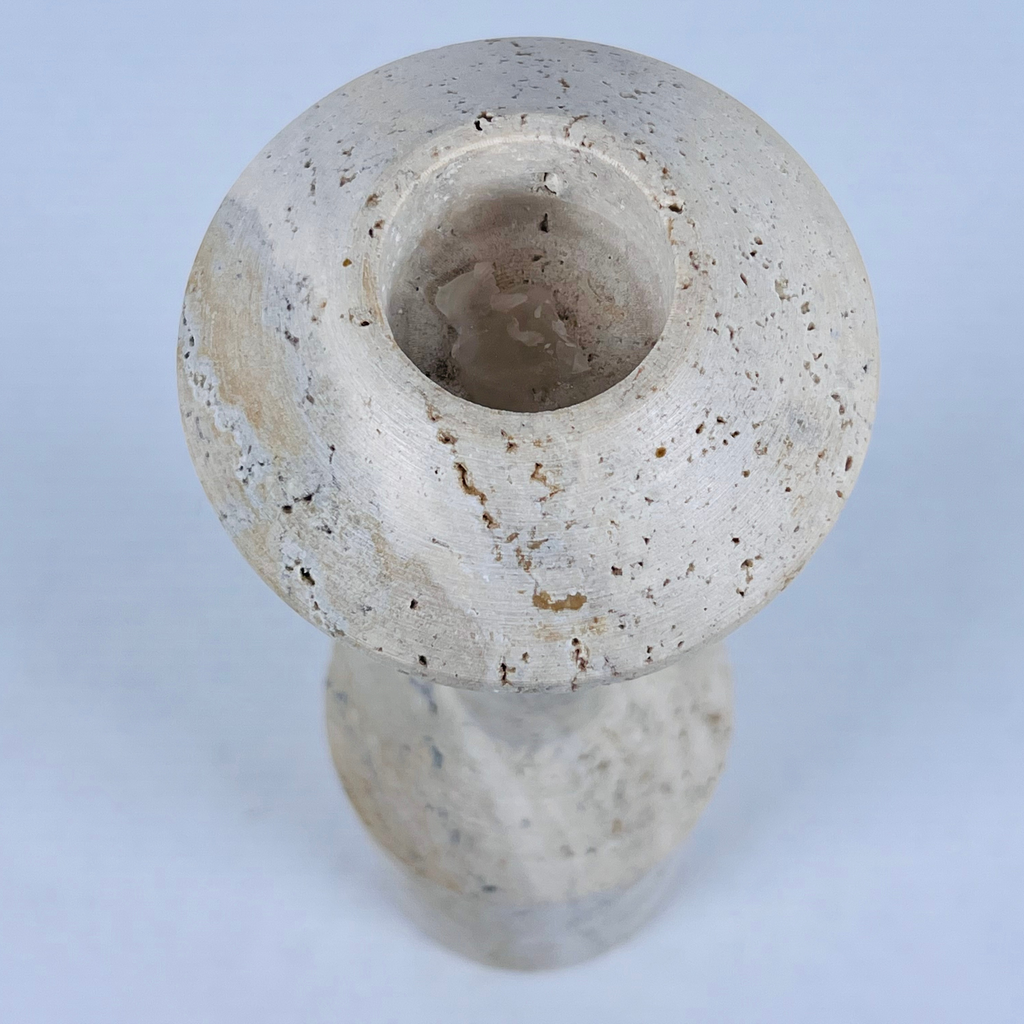 Long Bottled Streaked Travertine Candle Stand