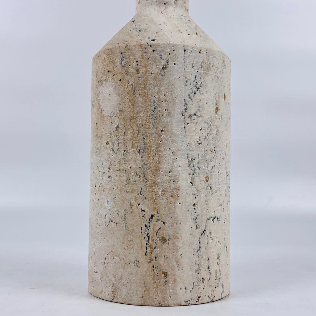 Long Bottled Streaked Travertine Candle Stand