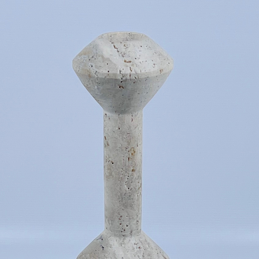 Long Bottled Streaked Travertine Candle Stand