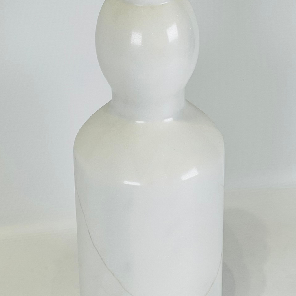 Bulb Neck White Marble Decor Bottle Candle Stand