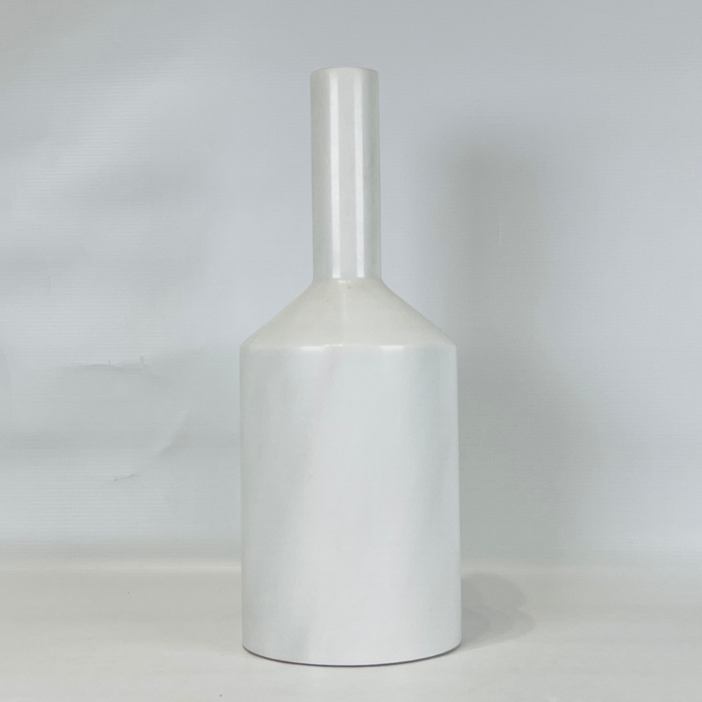 Long Neck White Marble Bottle Candle Stand