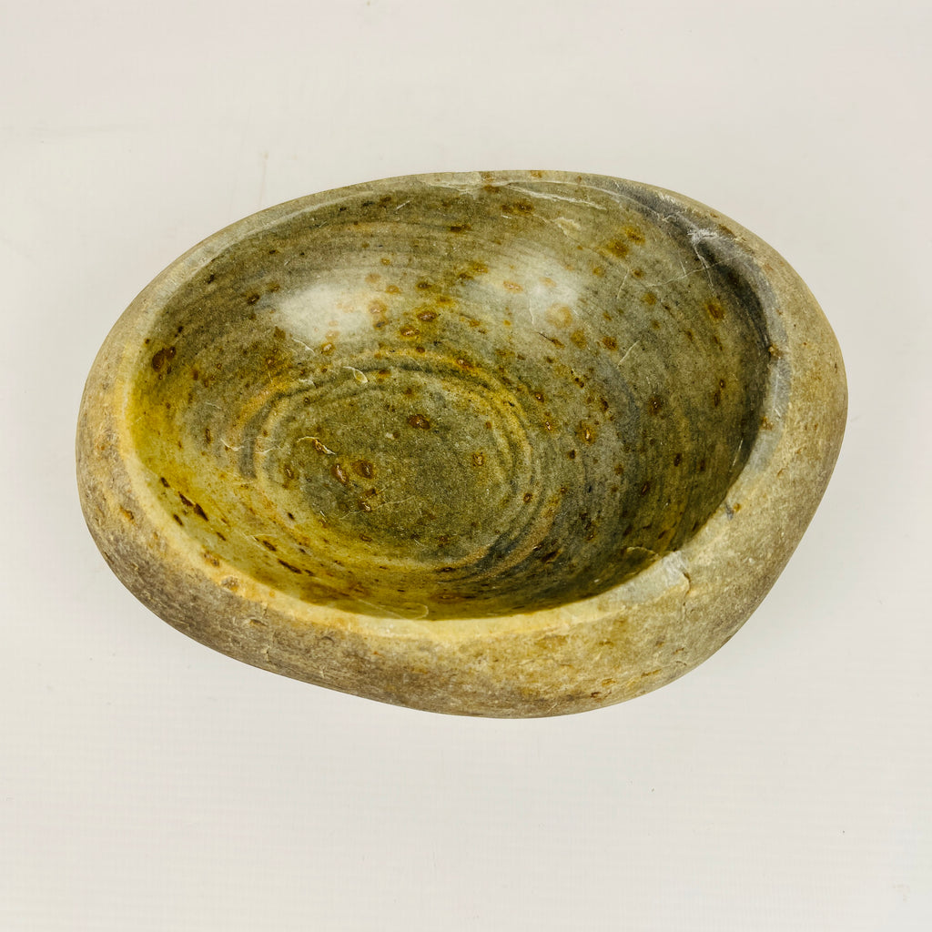 Dull Mustard Spiral Bowl