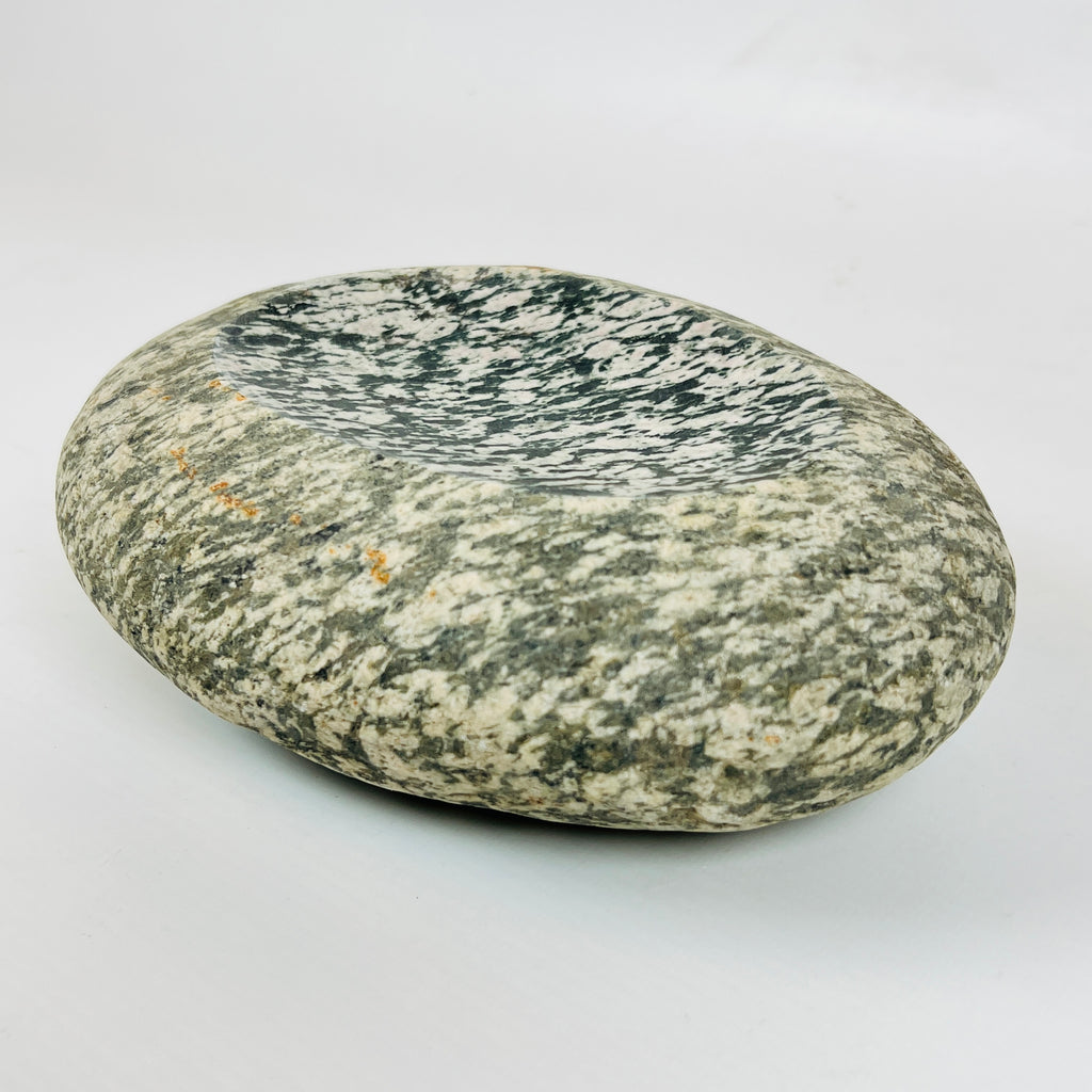 River Stone Black And White Grazed Soap Dish