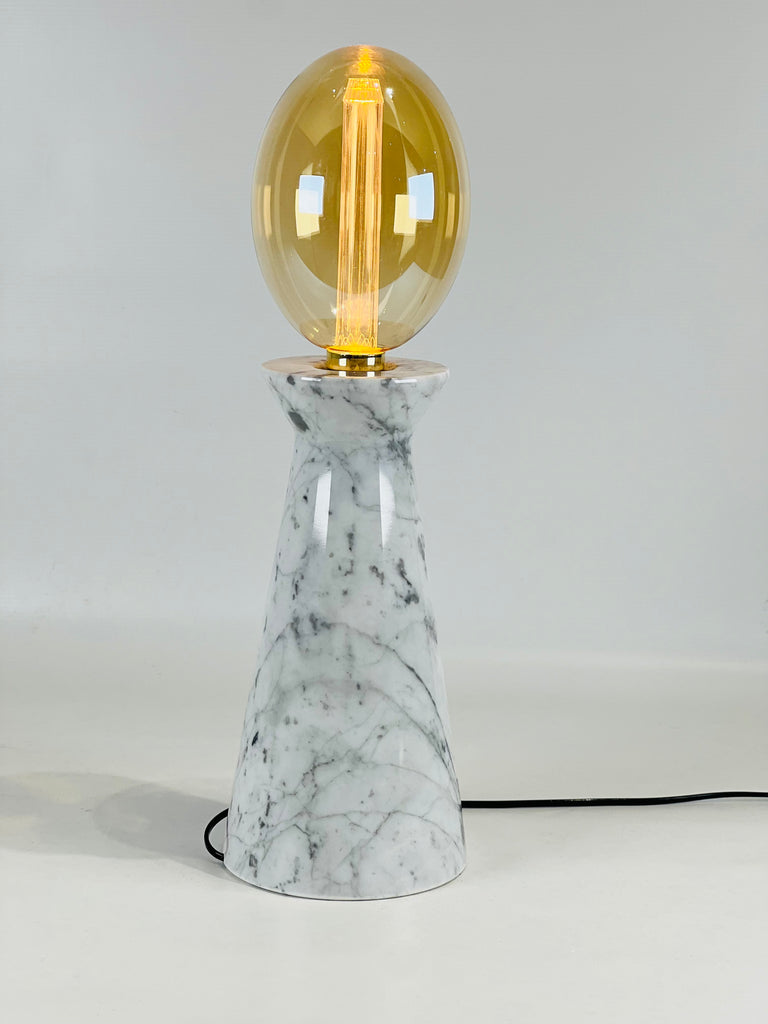 Upside Down Funnel Grey Streaked Table Lamp