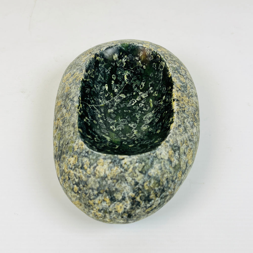 Riverstone Stone Deep Green Specked Soap Dish