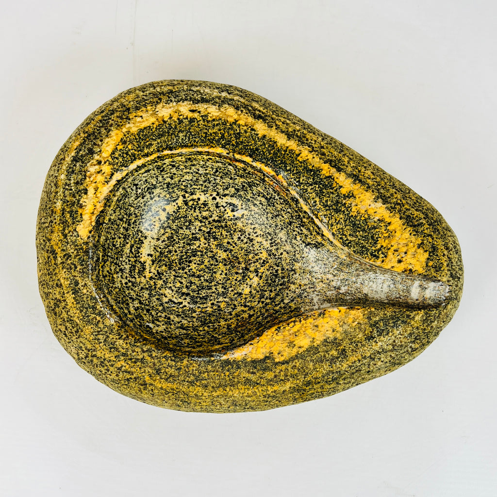 River Stone Mustard Swirl Ash Tray