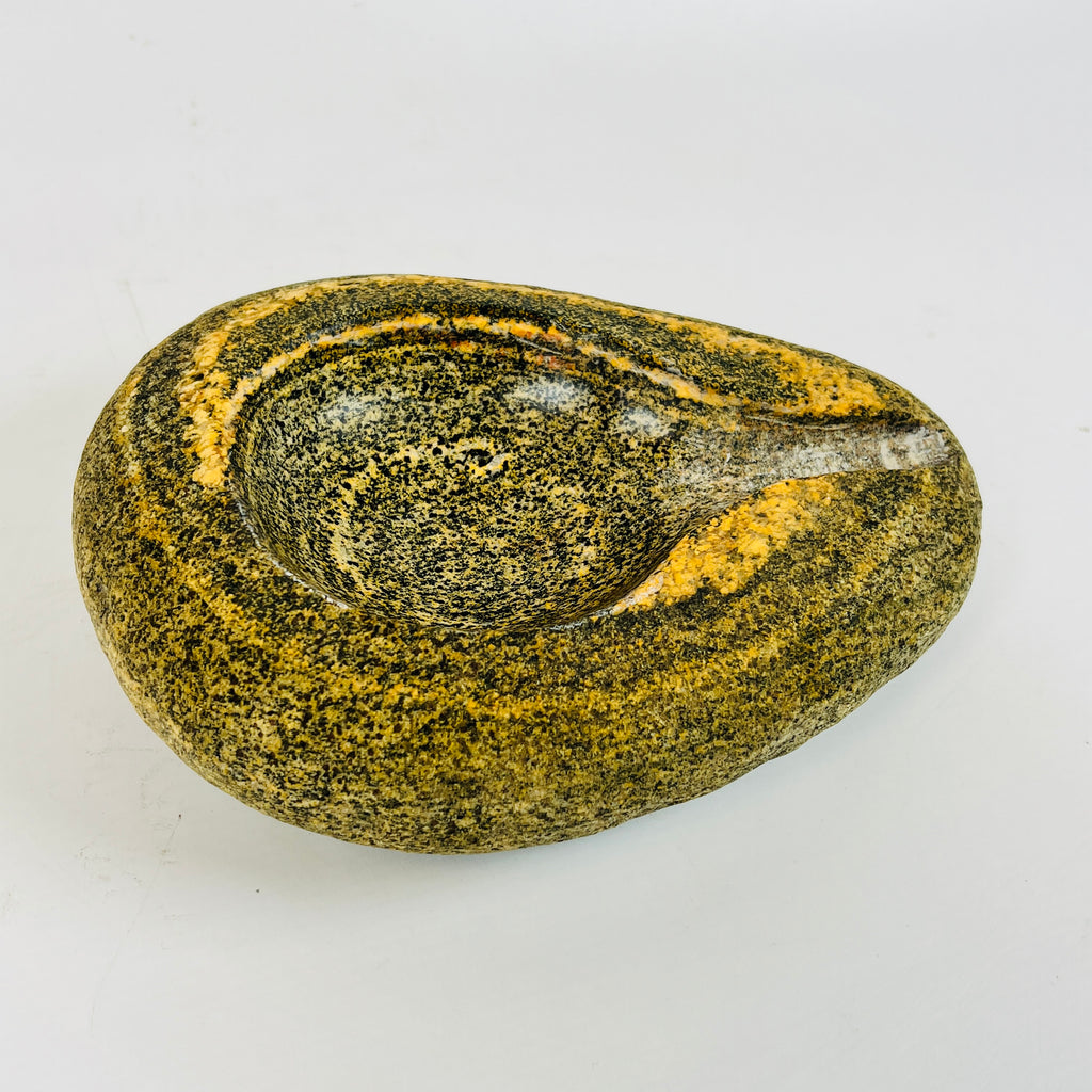 River Stone Mustard Swirl Ash Tray