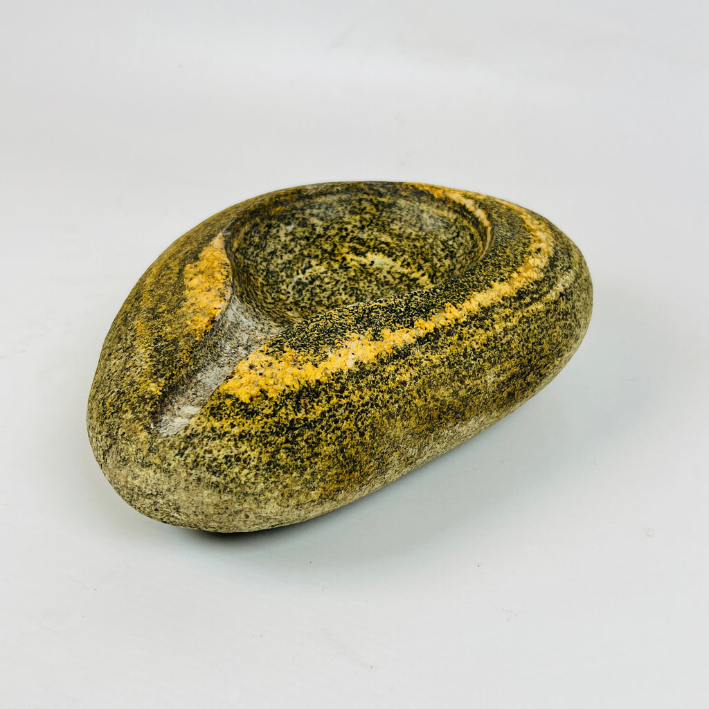 River Stone Mustard Swirl Ash Tray