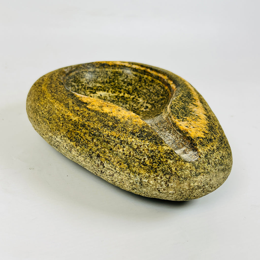 River Stone Mustard Swirl Ash Tray