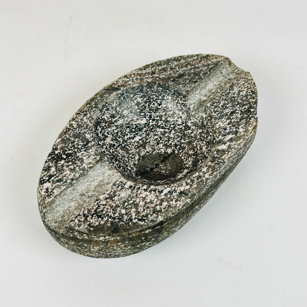 River Stone Dull Brown Marked Ash Tray